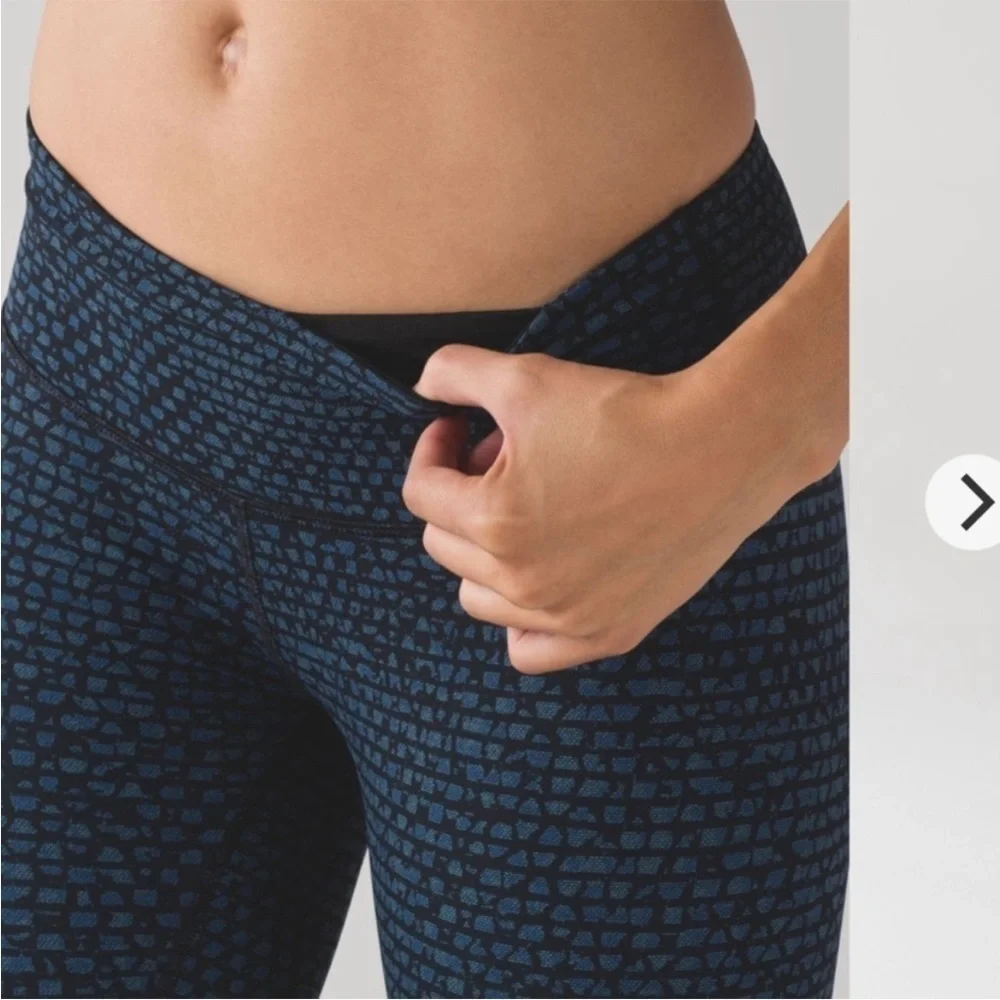 Lululemon Wunder Under Pant III Shatter Weave Desert Teal Alberta Lake Sz 4 - Picture 3 of 14